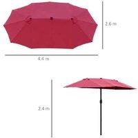 Outsunny Double-Sided Parasol with LED Illumination for Outdoor Leisure