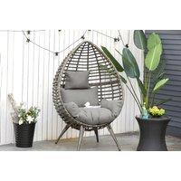 Outsunny Rattan Egg Chair - 48Hr Delivery - Grey