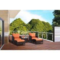 Outsunny Luxurious 5-Piece Rattan Garden Dining Set