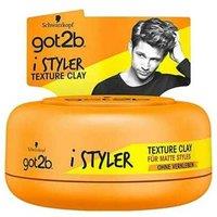 Schwarzkopf Got2B Istylers Ultimate Texture Clay - Matte Finish, Strong Hold, For All Hair Types