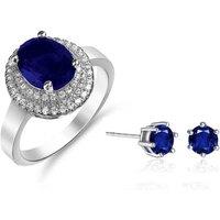 Princess Blue Ring And Earring Set