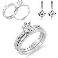 Double Ring And Drop Earrings Set