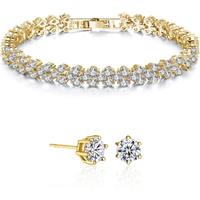 Tennis Bracelet And Earrings Set