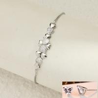 Linked Heart Bracelet & Earrings Set