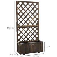 PRICE DROP! Outsunny Wooden Garden Trough Planter with Tall Climbing Trellis