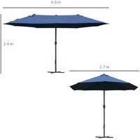 Outsunny 4.6M Double-Sided Garden Sun Umbrella - Outdoor Shade for Family Leisure & Games