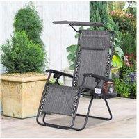 Outsunny Zero Gravity Deck Chair With Canopy