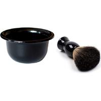 2Pc Black Shaving Bowl And Shave Brush