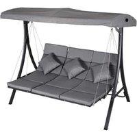 Outsunny 3-Seater Deluxe Swing Chair - Grey Elegance!