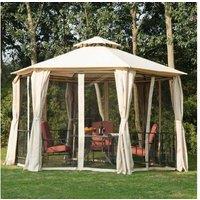 Outsunny Gazebo Canopy, 2-Tier-Beige