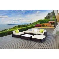 Outsunny 6-Seater Weather-Resistant Rattan Garden Dining Set - Modern PE Wicker, Adjustable Feet, Plush Cushions