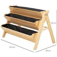 Outsunny Deluxe 3 Tier Wooden Garden Plant Bed
