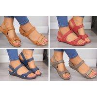 Women'S Flat Sandals - 5 Sizes & 4 Colours - Blue