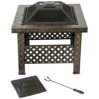 Bbq Fire Pit Brazier Rain Cover & Poker