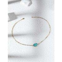 Captivating Oval Blue Turquoise Gemstone Necklace
