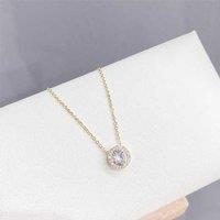 Radiant Gold Halo Crystal Necklace