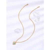 Glamorous Gold Turquoise Heart Necklace