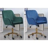 Velvet Upholstered Swivel Office Chair - 5 Colours!