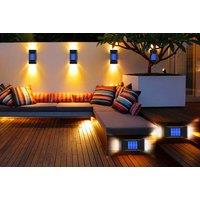 Led Outdoor Solar Powered Wall Lamps - Two Or Four Piece Set!