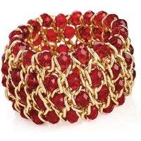 Glittering Gold-Tone Red Crystal Bracelet