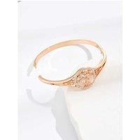 Gold-Tone Family Tree Bangle With Crystals