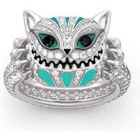 Cat Face Stitch Crystal Ring3 Sizes - Silver