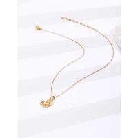 Elegant Heart-Shaped Crystal Gold Necklace For Mum