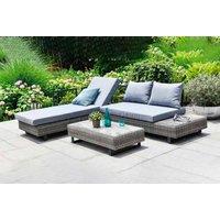 Modern Weather-Resistant 7-Seater Rattan Corner Lounge Set With Adjustable Sun Lounger