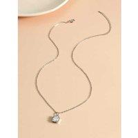 Princess Cut Solitaire Crystal Pendant Necklace - Adjustable Gold Or Silver Tone, Hypoallergenic, Gift-Ready