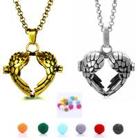 Enchanting Aroma Diffuser Heart Angel Wing Necklace