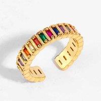Multi-Colour Adjustable Ring Gold-Tone - Silver