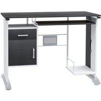 Homcom Contemporary Mdf & Steel Living Room Workstation Desk - Space-Saving, Storage, Modern Style