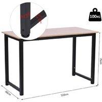 Homcom Contemporary Metal Frame Computer Desk - Minimalist Living Room Workstation, Mdf Top, Adjustable Feet