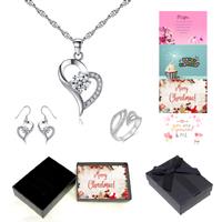 Necklace Earrings And Open Ring Set+Box