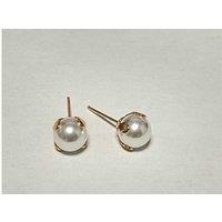 Elegant Rosegold Faux Pearl Stud Earrings