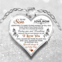 Heartfelt 'To My Son' Silver Tone Pendant Necklace