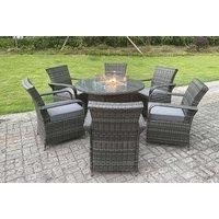 4 Or 6 Seater Garden Rattan Fire Pit Dining Set