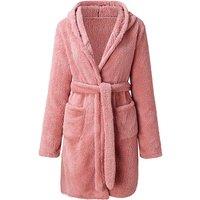 Unisex Black Women'S Fleece Hooded Bathrobe - 6 Colours & 4 Sizes!