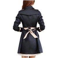 Women'S Turn-Down Collar Jacket - Black Or Beige