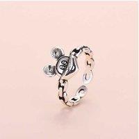 Silver Tone Mickey Adjustable Open Ring