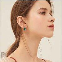 10.75Ct Emerald Cut Lever Back Earrings - Green