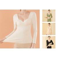 Women'S Thermal Underwear Top - Black, White, Nude, Green