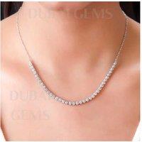 Dubai Marina Natural Diamond Necklace - Silver