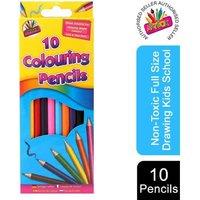 Vibrant 10-Piece Full Size Coloured Pencil Set