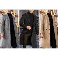 Men'S Long Overcoat - Black, Grey Or Khaki