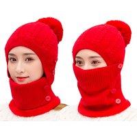 Unisex Purple Woolly Hat With Detachable Snood Set - 9 Colours!