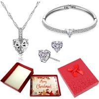 Necklace, Bracelet And Earrings-Xmas Box