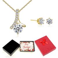 Gold Necklace And Earrings Set-Xmas Box