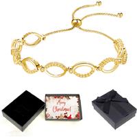 Luxurious Gold Adjustable Bracelet - Perfect Xmas Gift Box