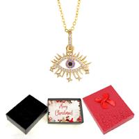 Diamond Eye Necklace In Gold-Xmas Box